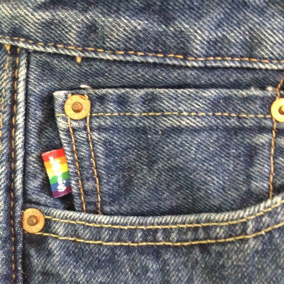 Levi's LGBTQ+ Pride chaps, S/P; RARE Never worn, Rainbow, Avant Garde, Sexy Chic - Picture 4 of 6